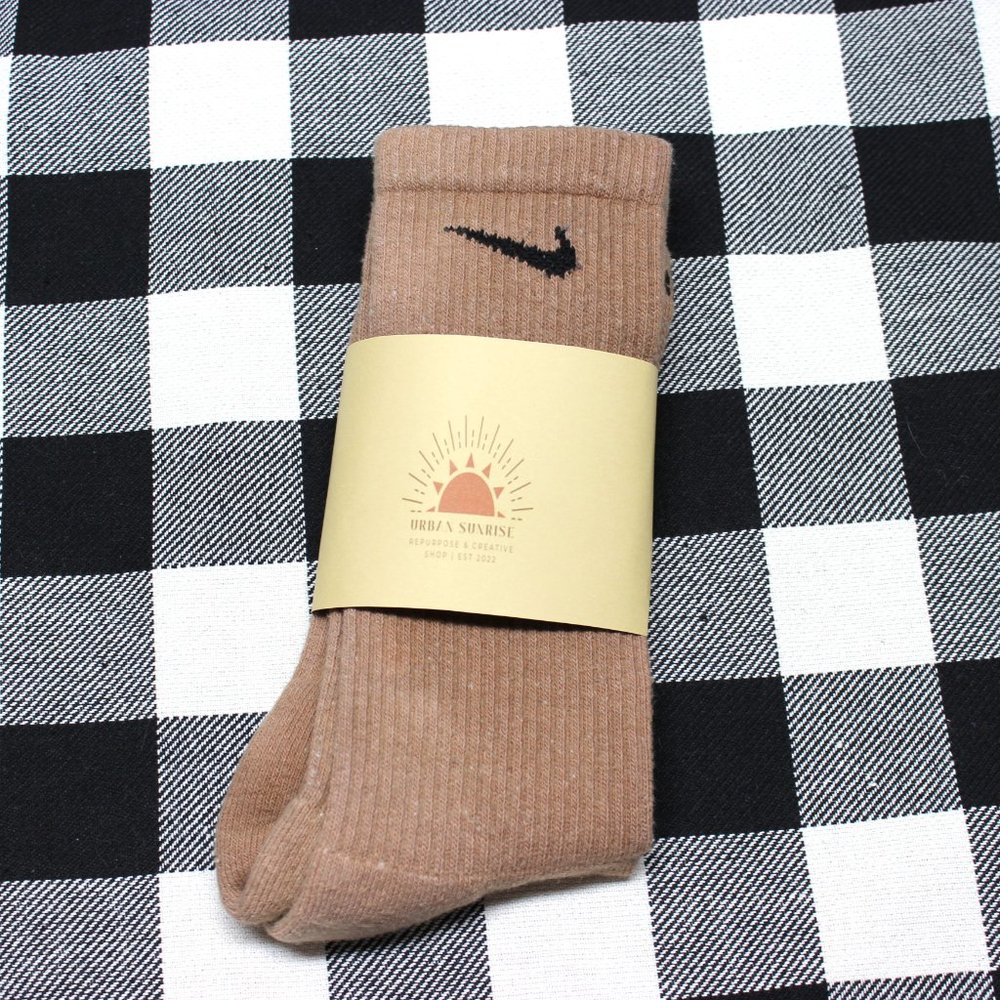 Hand Dyed NIKE Dri-Fit Crew Socks | EARTH TAN